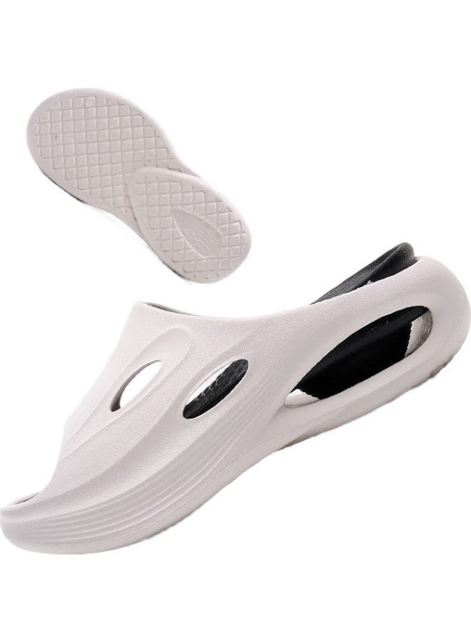 GUOLUOFEI Men'S Summer Outdoor Casual Trendy Thick-Soled Anti-Slip Slippers Women White Pink 38-39 - Image 1