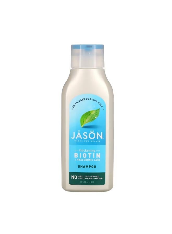 Jason Natural Thickening Biotin  Hyaluronic Acid Shampoo 16 fl oz 473 ml - Image 1