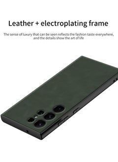 GKK Samsung Galaxy S24 Ultra Case, Plain Leather Soft Phone Case, Premium Protective Cover, Frosted Feeling Protective Case, Drop-Proof Protective Cover, Shockproof, Anti-Yellowing, Anti-Scratch, Green  - Image 3