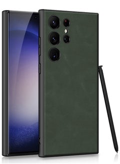 GKK Samsung Galaxy S24 Ultra Case, Plain Leather Soft Phone Case, Premium Protective Cover, Frosted Feeling Protective Case, Drop-Proof Protective Cover, Shockproof, Anti-Yellowing, Anti-Scratch, Green  - Image 2