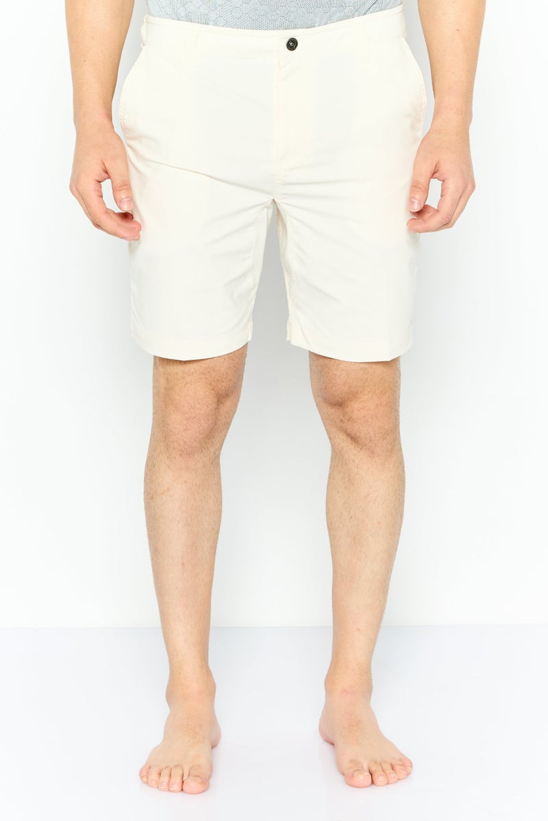Sundek Men Plain Swimwear Board Shorts, Off White  - Image 1