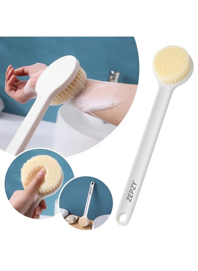 Generic ZEPZY Bath Body Brush with Soft Comfortable Bristles Long Handle Gentle Exfoliation Improve Skin's Health and Beauty Wet or Dry Brushing Back Scrubber for Shower Pack of 1 (WHITE)  - Image 2