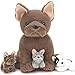 Tezituor French Bulldog Stuffed Animal with 3 Babies177 Inches Mommy Dog Plush Soft Puppy Toys Realistic Fluffy Dog Christmas Birthday Gifts for Boys Girls - Image 2