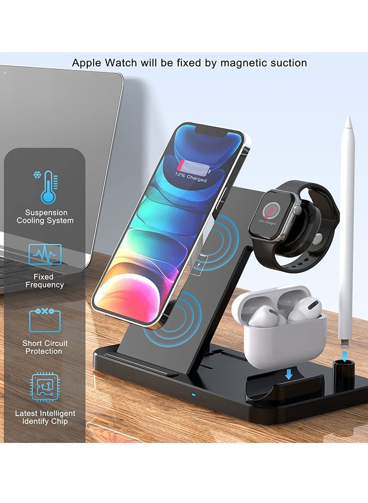 General Foldable 3 in 1 Wireless Charger Compatible with MagSafe iPhone 16 15 14 13 12 Watch AirPods Lightweight Portable Strong Magnetic Attraction Suitable  - Image 5