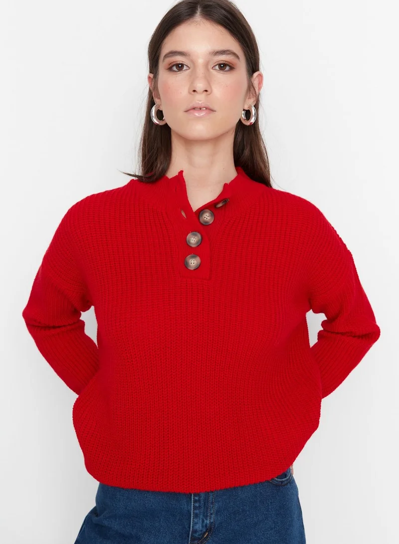 trendyol Button Detail Knitted Sweater