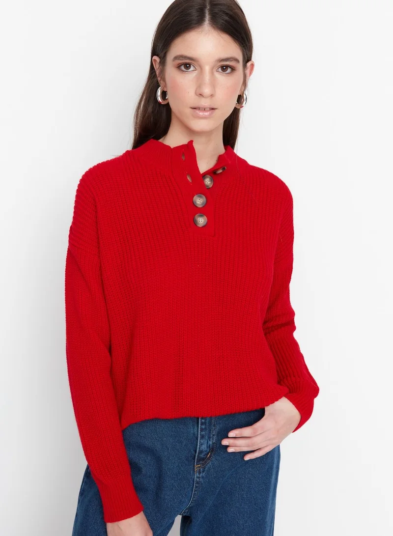 trendyol Button Detail Knitted Sweater