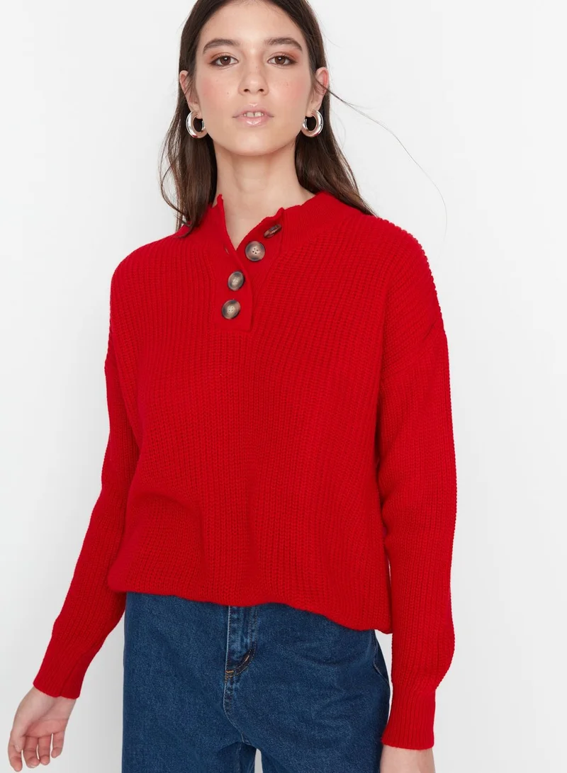 trendyol Button Detail Knitted Sweater