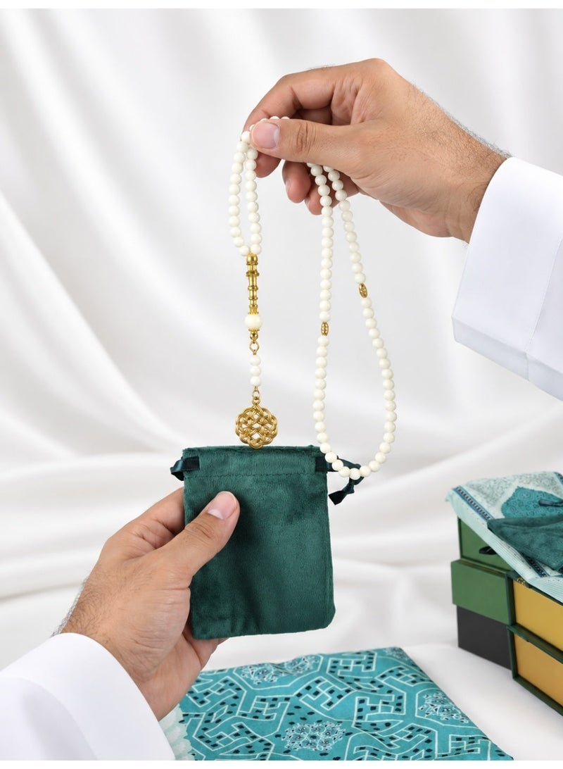 TranquilBeads 99 Beads Blue Luminous Tasbih 6mm with Prayer Mat and Storage Bag, Muslim Gift Set for Men and Women, Ramadan Eid Hajj Umrah Gift - Image 5