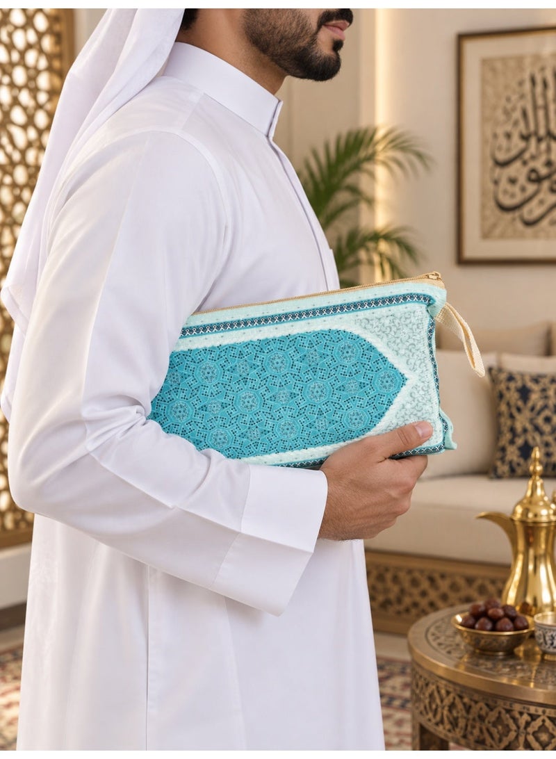 TranquilBeads 99 Beads Blue Luminous Tasbih 6mm with Prayer Mat and Storage Bag, Muslim Gift Set for Men and Women, Ramadan Eid Hajj Umrah Gift - Image 3