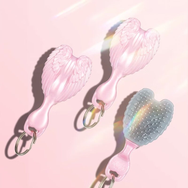 Tangle Angel British Angel Princess Mini Comb, Portable Hair Comb for Women, Holiday Gift for Girlfriend, Bangs Comb in Pink - Image 1