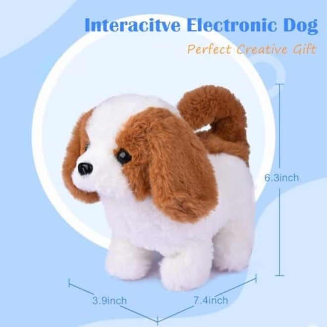 WorWoder Plush Saint Bernard Toy Puppy - Interactive Walking, Barking, Wagging Tail Dog for Kids - Image 4