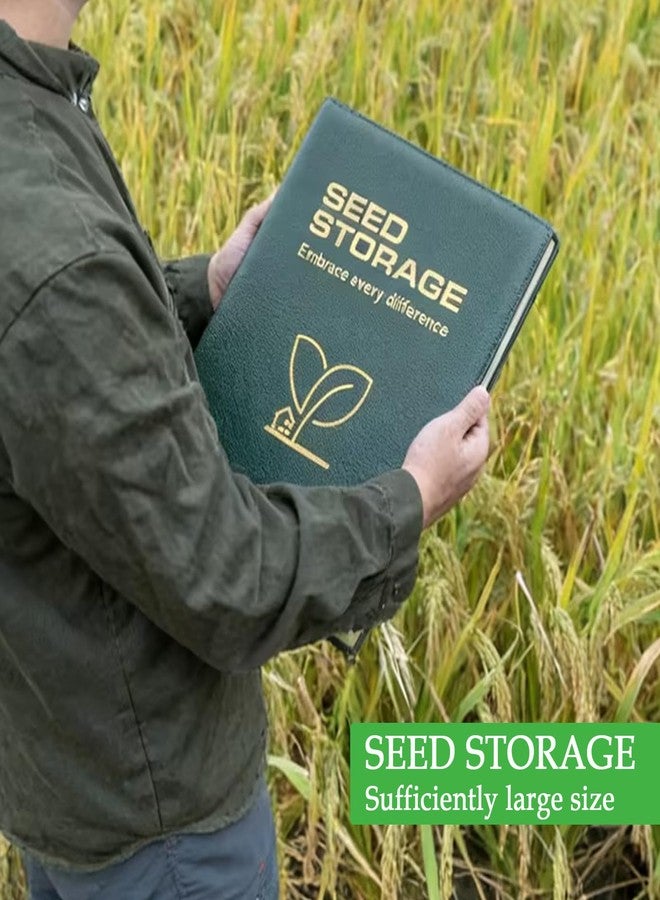 MUQING Garden Seed Storage Organizer Binder, 50 Sheets Seed Packet Sleeves with Lid Store 200 Seed Envelopes, Four Season Color-Coded Divider Tabs, Green - Image 5