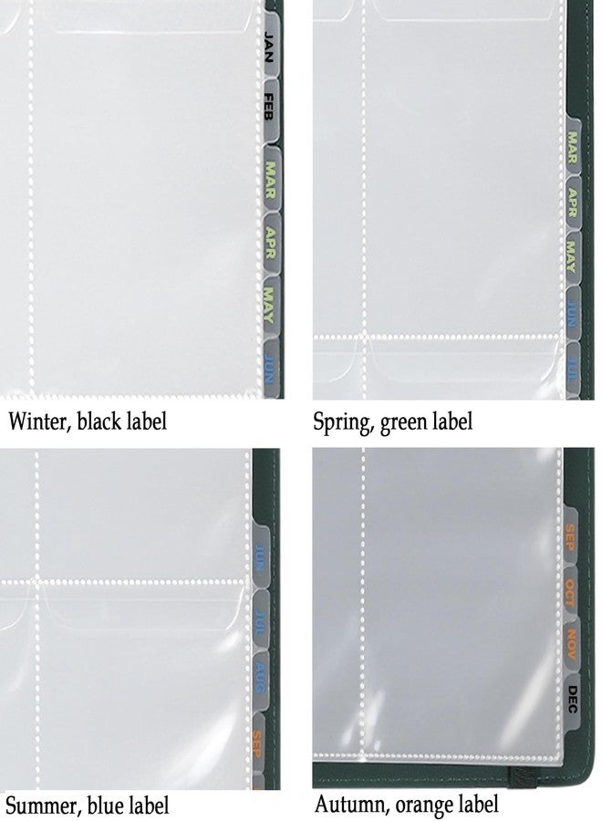 MUQING Garden Seed Storage Organizer Binder, 50 Sheets Seed Packet Sleeves with Lid Store 200 Seed Envelopes, Four Season Color-Coded Divider Tabs, Green - Image 4