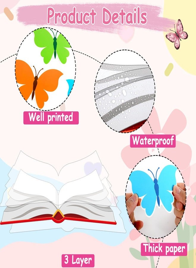 Oitnlaughter Reading Bulletin Board Set Reading Gives Your Imagination Wings Classroom Decoration Motivational Colorful Butterfly Paper Cutouts for Back to School Nursery Library Door Wall Decor Supplies - Image 3