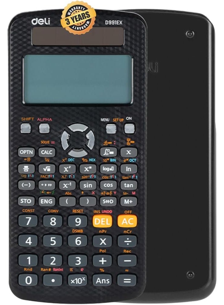 Deli ED991EX Scientific Calculator – 552 Functions, 10+2 Digits Display, Durable Plastic - Image 1