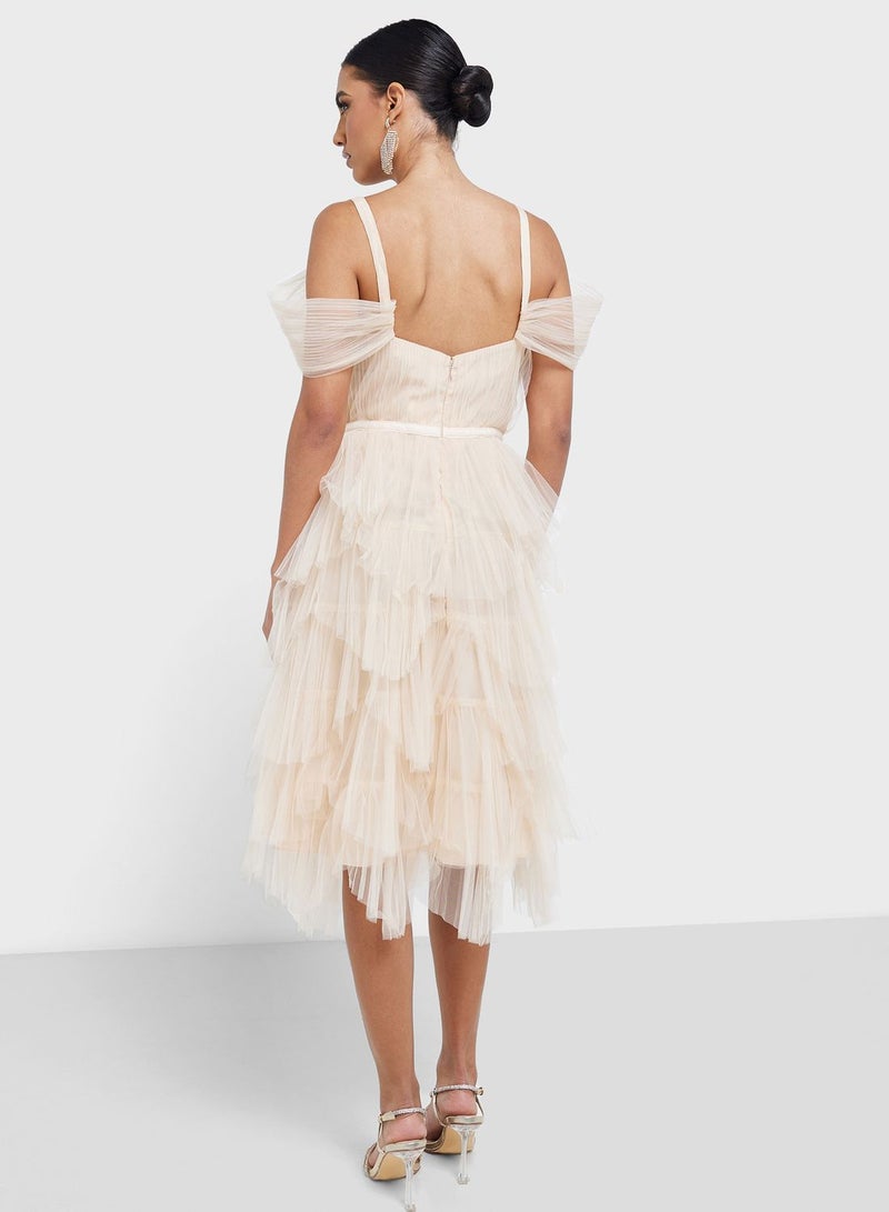 True Decadence Tulle Ruffled Midi Dress - Image 2