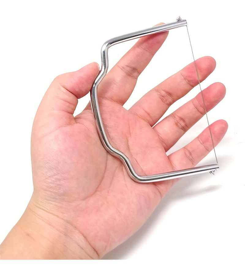 Stainless Steel Cheese Slicer Handheld Wire Cutter For Butter Eggs Tofu Cake Soft Foods Cheesecake Preparation Durable Kitchen Tool With Easy Grip Handle - Image 3