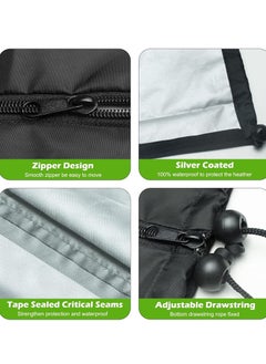 KASTWAVE Electric Patio Heater Cover Waterproof, Electric Outdoor Garden Heater Covers with Zipper and Adjustable Drawstring 500D windproof Anti-tear Oxford Cloth（180CM*65CM）  - Image 5