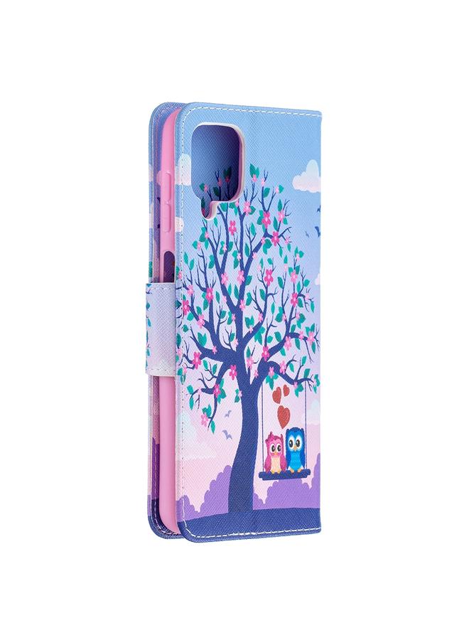 اس-توب جراب لهاتف Samsung Galaxy A12 بنمط رسم ملون، جراب جلدي قلاب أفقي مع حامل وفتحات للبطاقات ومحفظة - Image 3
