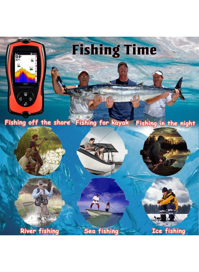 Lucky LUCKY Portable Fish Finder Handheld Kayak Fish Finders Wired Fish Depth Finder Sonar Sensor Transducer for Boat Fishing Sea Fishing  - Image 5