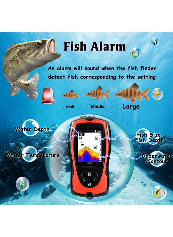 Lucky LUCKY Portable Fish Finder Handheld Kayak Fish Finders Wired Fish Depth Finder Sonar Sensor Transducer for Boat Fishing Sea Fishing  - Image 3