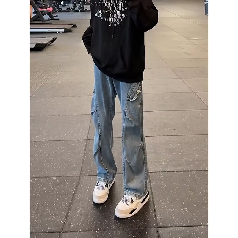 Unisex Classic Denim Jeans Loose Fit Daily Outdoor Wear - Image 2