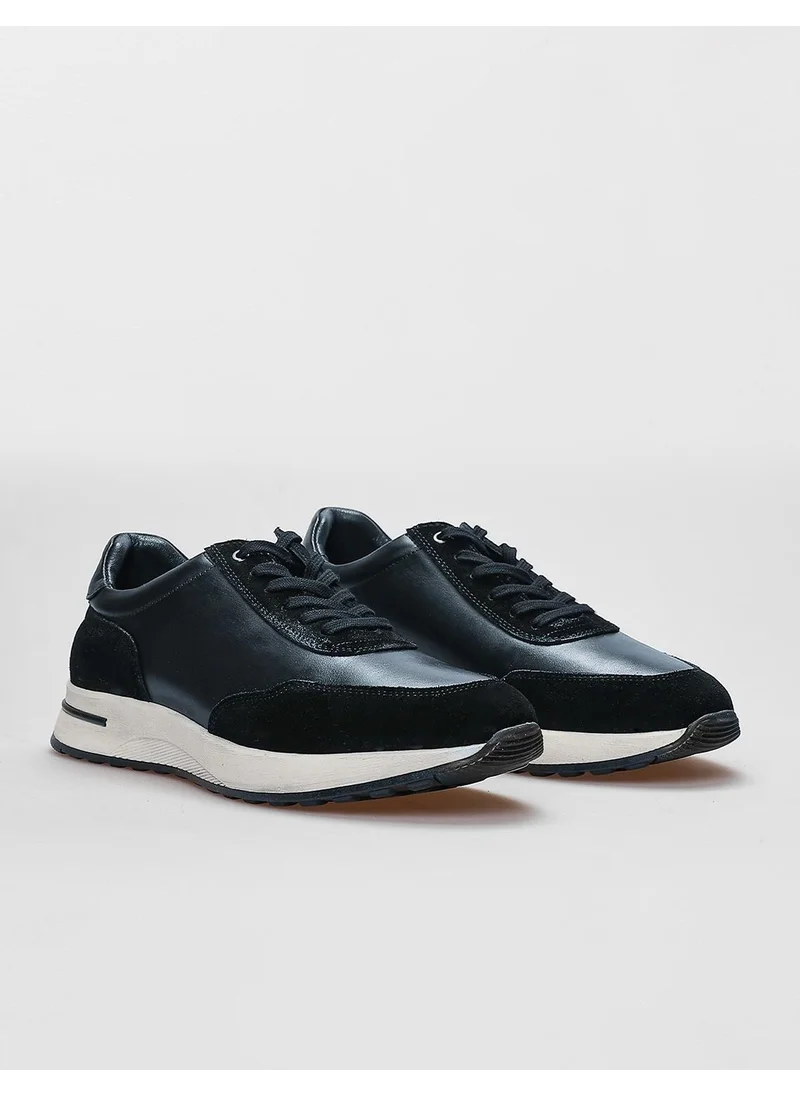 Cabani Leather Navy Blue Lace-up Men's Sports Shoes