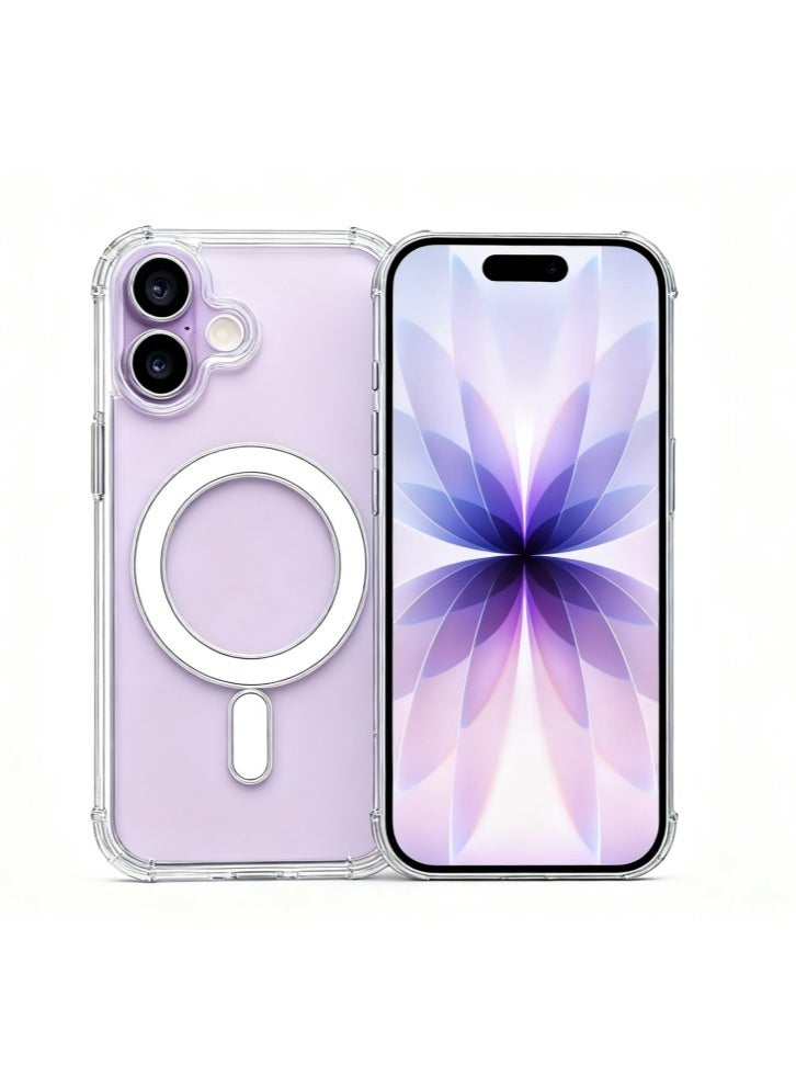 لولكس جراب هاتف شفاف من Lullaxx لهاتف iPhone 17، يوفر حماية شاملة للكاميرا، حلقة مغناطيسية مدمجة للشحن المغناطيسي، مصنوع من الأكريليك + TPU، مقاوم للسقوط والصدمات - Image 1