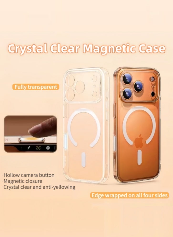 لولكس جراب هاتف شفاف من Lullaxx لهاتف iPhone 17، يوفر حماية شاملة للكاميرا، حلقة مغناطيسية مدمجة للشحن المغناطيسي، مصنوع من الأكريليك + TPU، مقاوم للسقوط والصدمات - Image 4