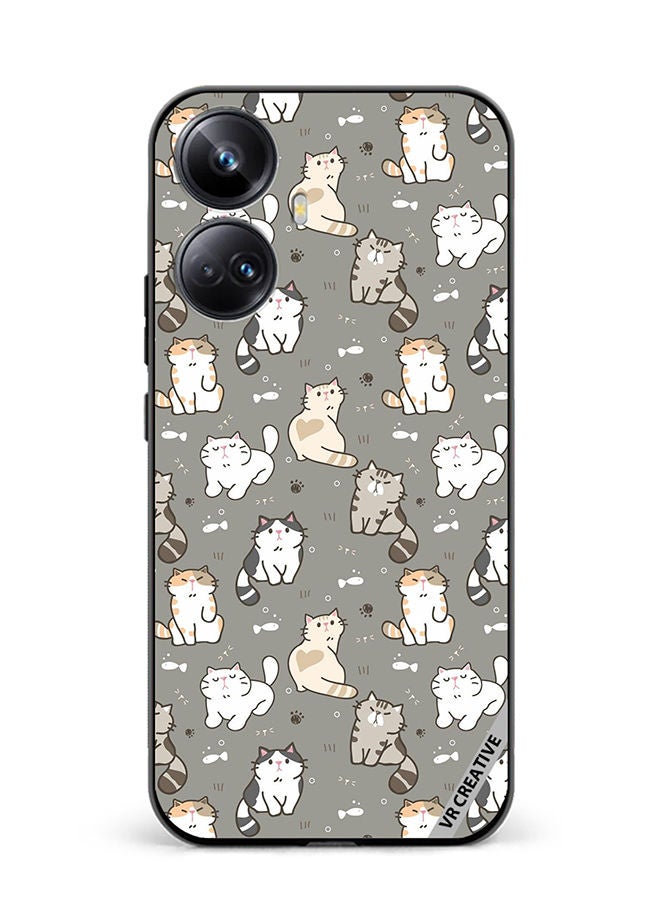 VR CREATIVE Protective Case Cover For Realme 10 Pro Plus Cat Pattern Design Multicolour - Image 1