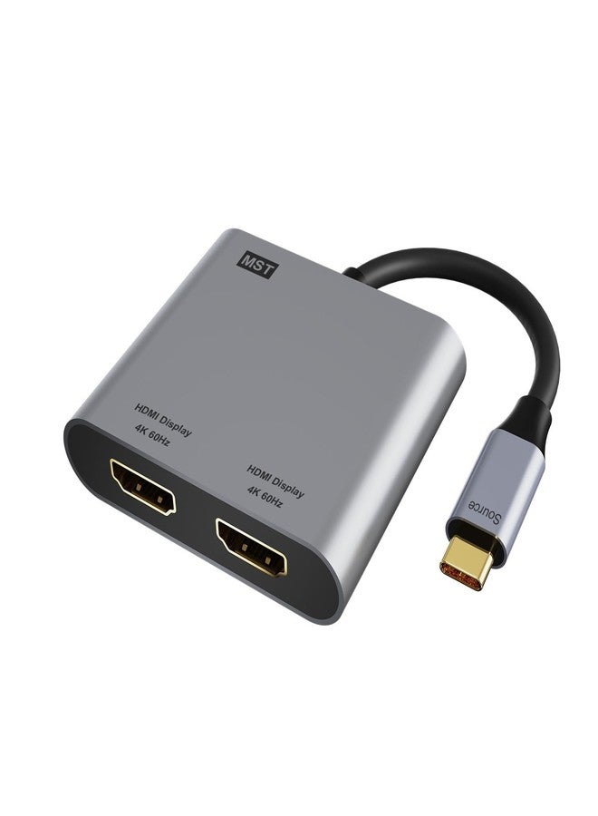 Anehmeta USB C to Dual HDMI Adapter 4K@60hz, Type C to HDMI Splitter for Dual Monitors, USB C Hub Extend Display for MacBook Air/Pro, XPS, More Laptops with Thunderbolt 3/4 Ports - Image 1