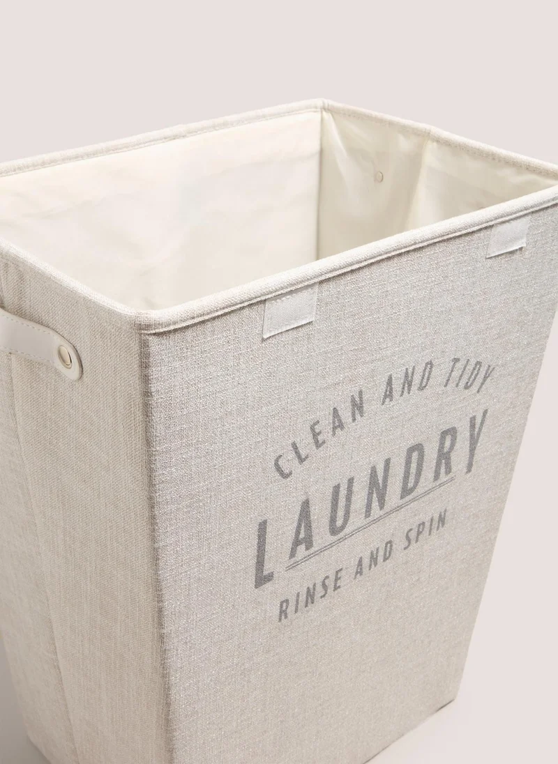 Matalan White Linen Laundry Basket