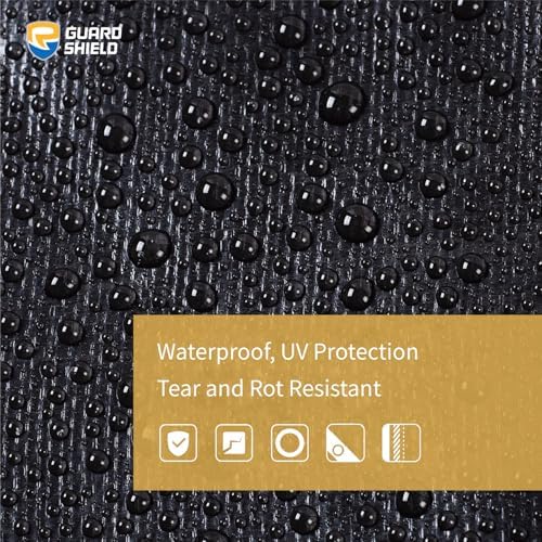 GUARD SHIELD Tarps Heavy Duty Waterproof 12x16 Feet Black Poly Tarp Cover Outdoor Thick UV Resistant Tarpaulin with Grommets 10mil - Image 3