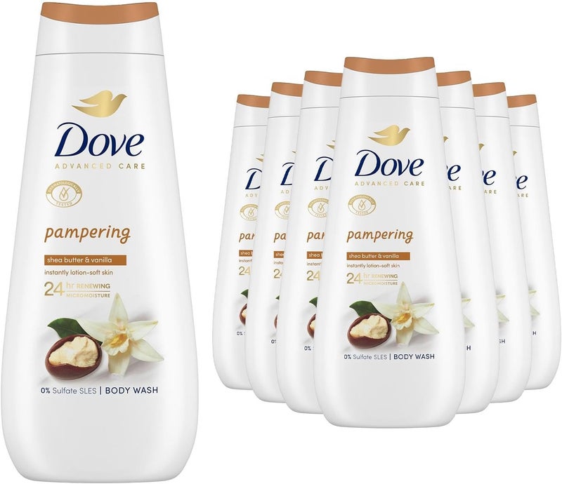 Dove Advanced Care Sulphate Free Body Wash for Women Made with SkinNatural Nourishers and Micromoisture Provides 24 Hours Renewing LotionSoft Softer Skin 400ml Pack of 12