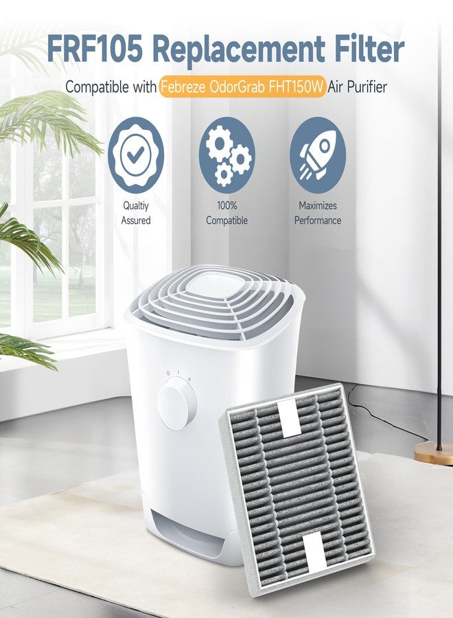 XBWW 10 عبوات من فلتر FRF105 البديل، متوافق مع جهاز تنقية الهواء Febreze OdorGrab FHT150W، فلتر كربون نشط مختلط - Image 2