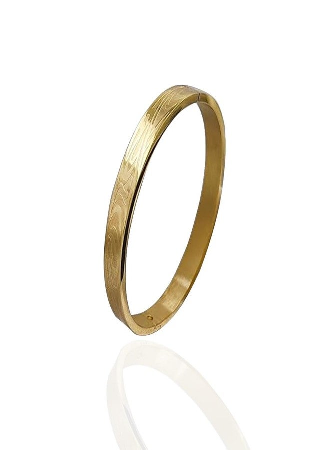 Saiizen Sophisticated High-End Gold-Plated Designer Kada Bracelet Premium Q - Image 1