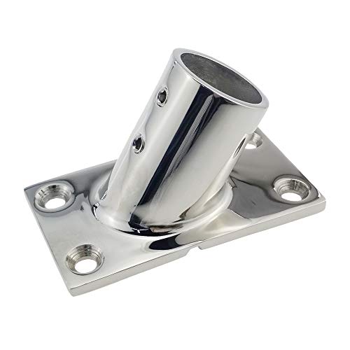 keehui Heavy DudyBoat Hand Rail Fitting-60 Degree 1 inch Rectangular Base-Marine 316 Stainless Steel Deck Hardware - Image 1