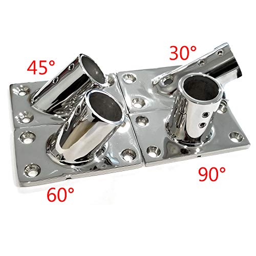 keehui Heavy DudyBoat Hand Rail Fitting-60 Degree 1 inch Rectangular Base-Marine 316 Stainless Steel Deck Hardware - Image 3