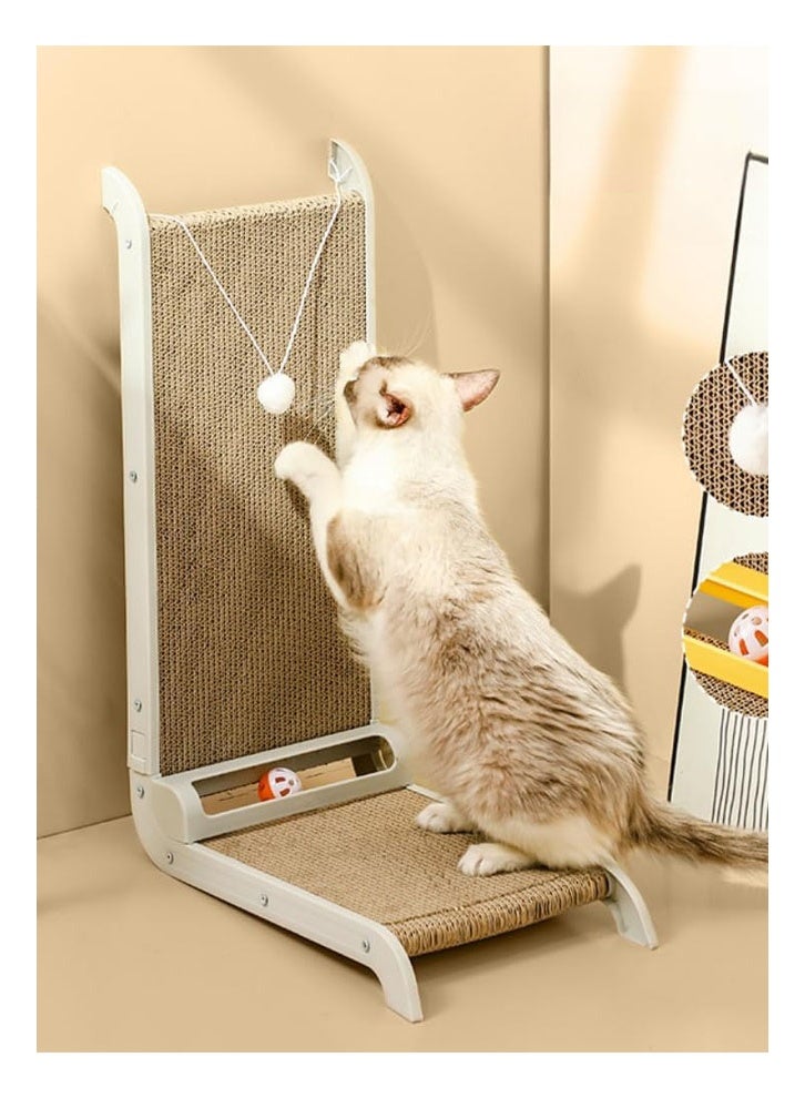 إن كي أكس لوح خدش للقطط على شكل حرف L، قطعة أثرية لطحن مخالب الحيوانات الأليفة، لوح خدش كبير للقطط، لعبة قطط مضادة للخدش باللون الأبيض - Image 3
