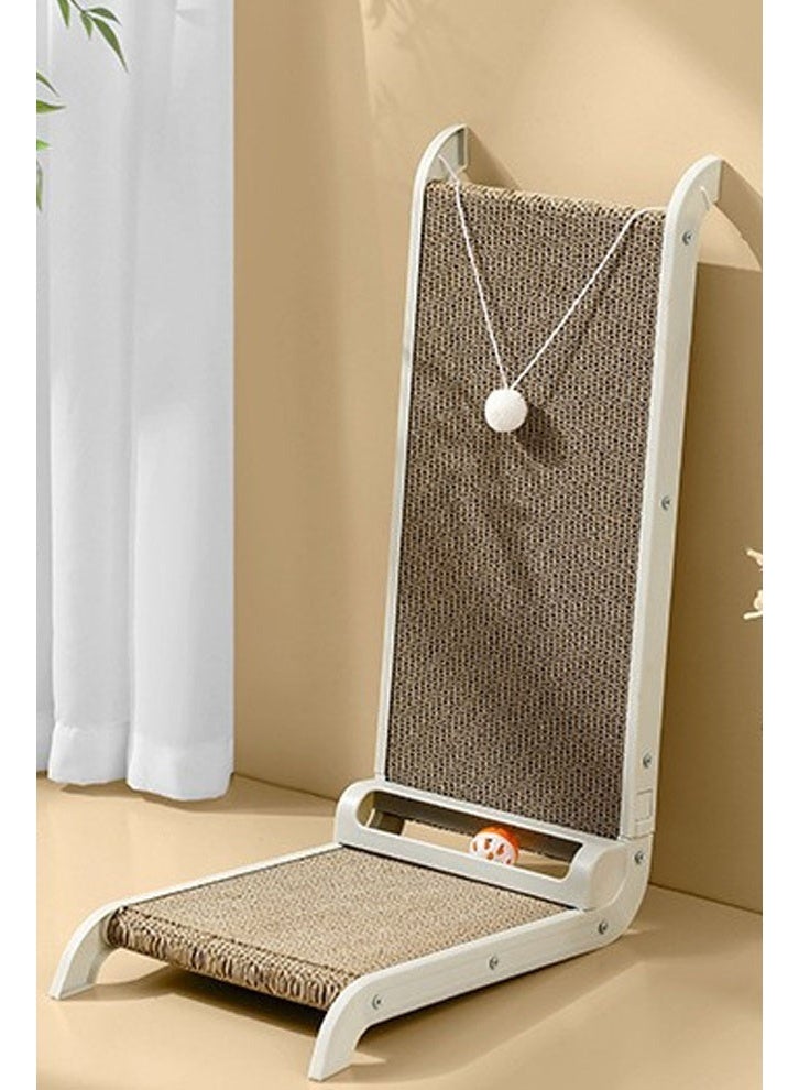 إن كي أكس لوح خدش للقطط على شكل حرف L، قطعة أثرية لطحن مخالب الحيوانات الأليفة، لوح خدش كبير للقطط، لعبة قطط مضادة للخدش باللون الأبيض - Image 1