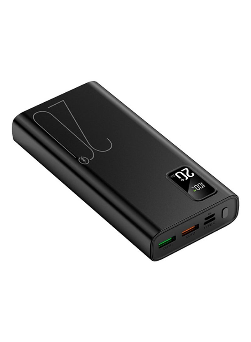 20000 mAh Power Bank, 22.5W, 2 USB-C Ports, Black  - Image 1