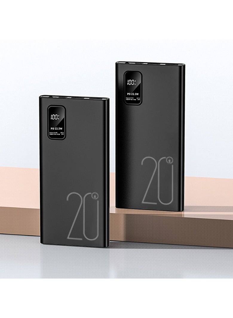 20000 mAh Power Bank, 22.5W, 2 USB-C Ports, Black  - Image 4