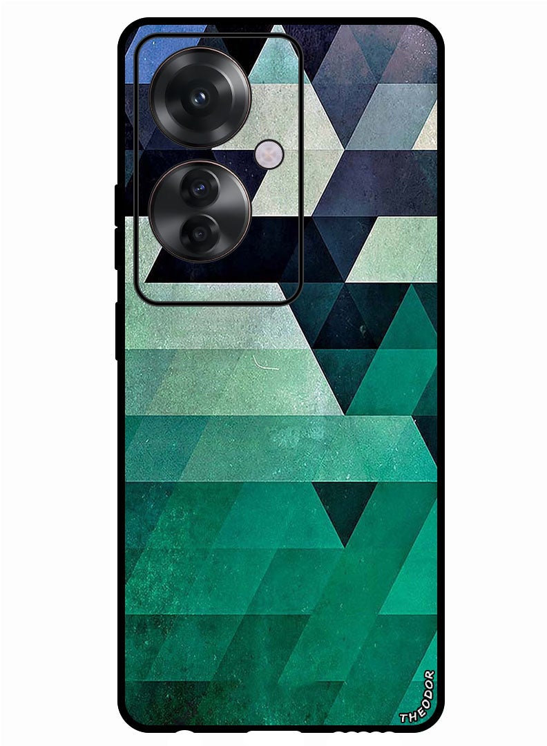 Theodor Protective Case Anti Scratch Shock Proof Bumper Cover For Oppo Reno 11F Triangle Seacolor Pattern - Image 1