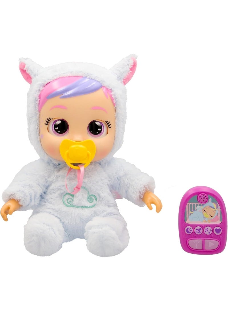 Cry Babies Jenna Sleep Routine Interactive Baby Doll with Remote Monitor, 25 Sounds & Reactions, Light-Up Tears, Sleep Sounds, Music, Pacifier & Soft Plush Outfit, 32.5cm - Image 2
