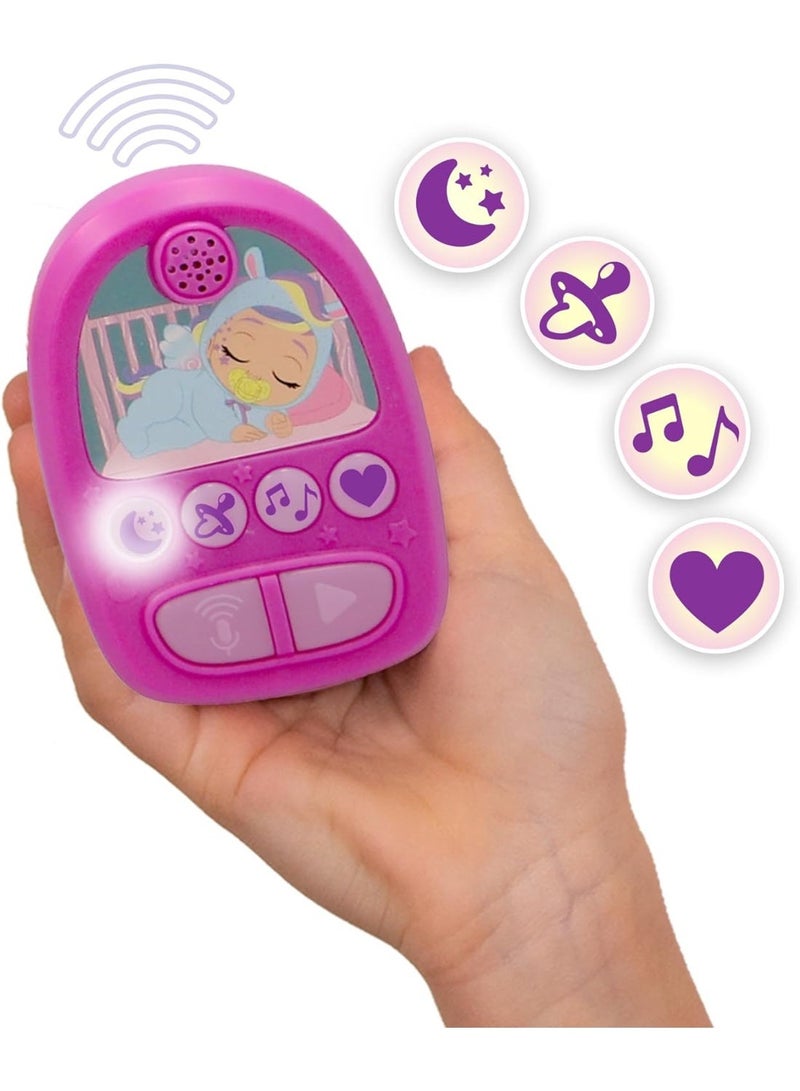 Cry Babies Jenna Sleep Routine Interactive Baby Doll with Remote Monitor, 25 Sounds & Reactions, Light-Up Tears, Sleep Sounds, Music, Pacifier & Soft Plush Outfit, 32.5cm - Image 5