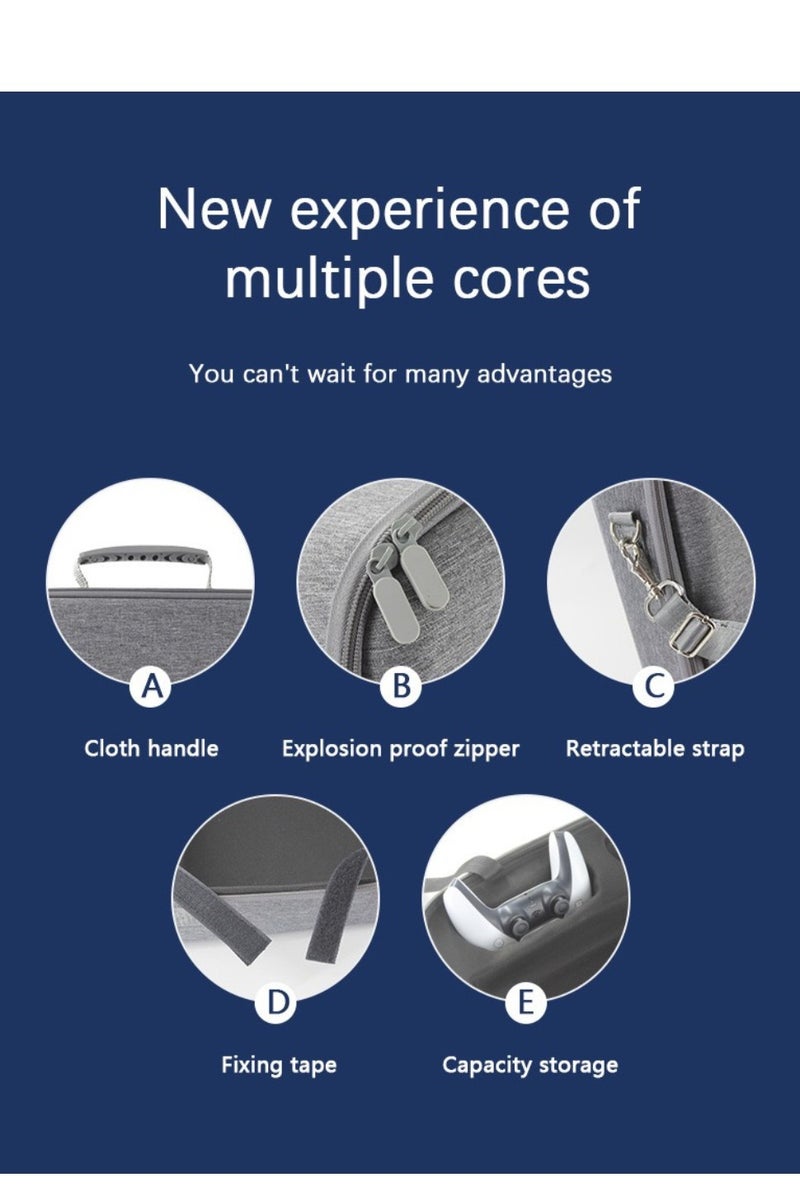 BEILINGDUN Storage Bag for PS5, Carrying Case for PS5, Carrying Case Portable Waterproof Travel Bag Fits for PS5 Models Travel Case, Hard Shell Larger Capacity Case Black - Image 5