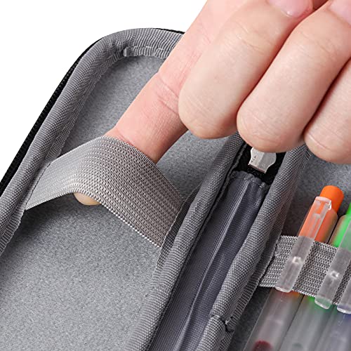 iDream365 Small Pencil Case Holder for Pencils,Hard Pen Case for Executive Fountain Pens,Ballpoint Pens-Grey - Image 2