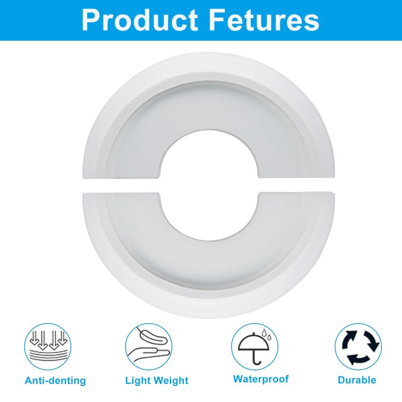 Zorfeter Split Molded Ceiling Medallion 10"OD x 4"ID, White Ceiling Fan Cover Plate Light Fixtures Trim - Image 4