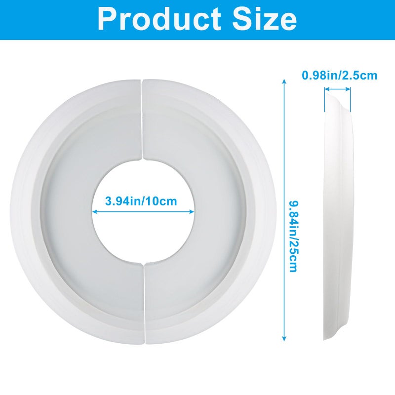 Zorfeter Split Molded Ceiling Medallion 10"OD x 4"ID, White Ceiling Fan Cover Plate Light Fixtures Trim - Image 3