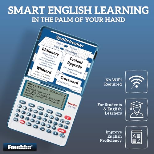 Franklin MDE-1200 Electronic Dictionary and Thesaurus – English Dictionary, Synonyms, Spell Checker, Word Games, Grammar Tools, Digital Dictionary, Portable Device with LCD Screen - Image 4